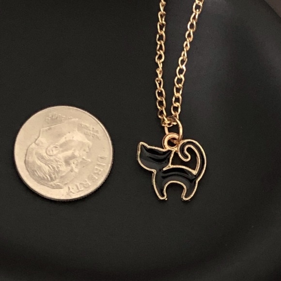 Cat Mini Pendant Necklace Gold Tone NWT - Picture 2 of 2